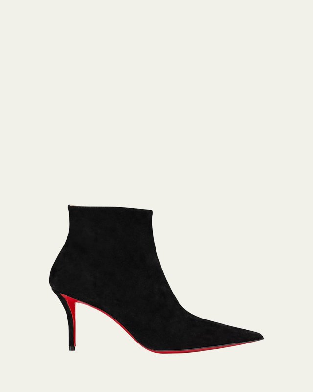 So Apostropha Suede Red Sole Stiletto Booties
